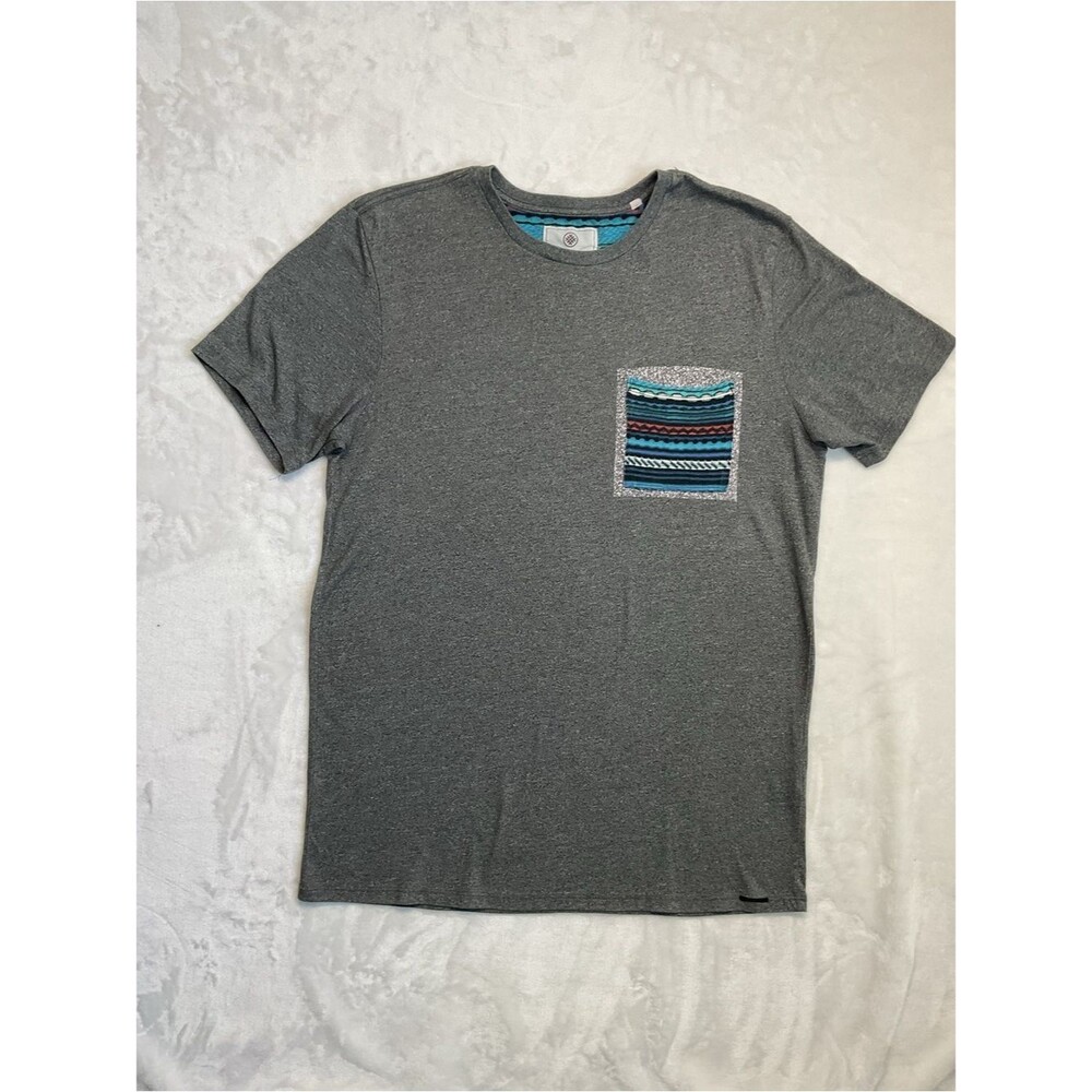on the byas Gray Short-Sleeve Tee with Striped Chest Pocket